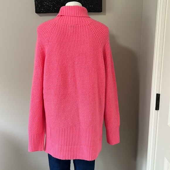 Anthropologie Flat White New York Pink Turtleneck Ribbed Sweater Sz M - Picture 7 of 11